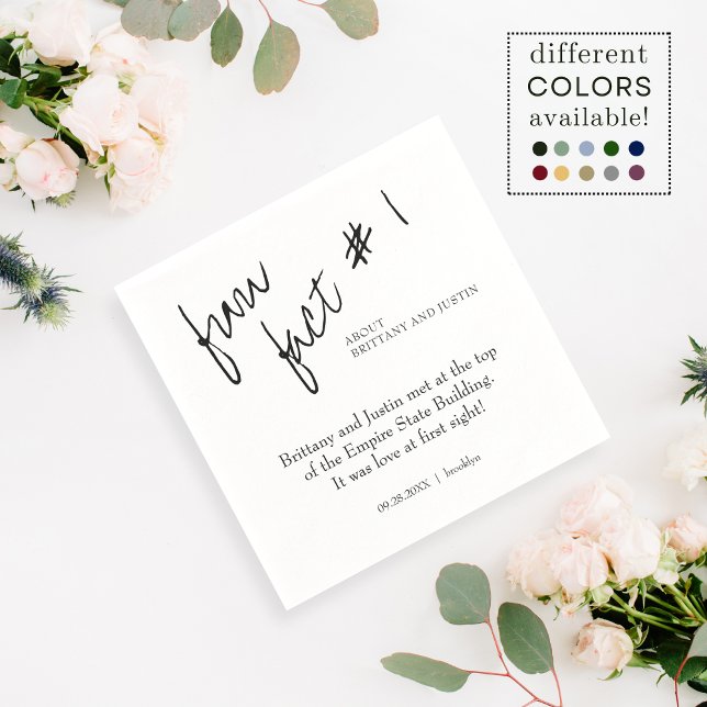 Guardanapo De Papel Brittany Simple Black White Fun Fact #1 Cocktail (Criador carregado)