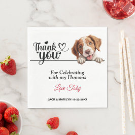 Guardanapo De Papel Brittany Spaniel Wedding Obrigado