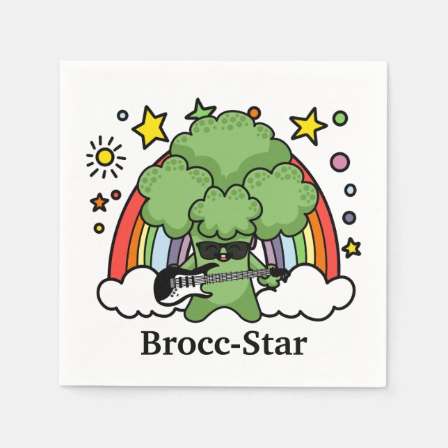 Guardanapo De Papel Broccoli verde Brocc, Rock Star (Frente)