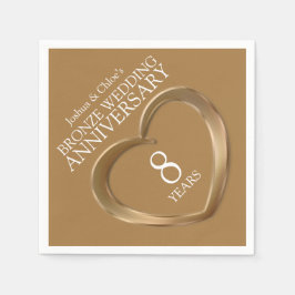 Guardanapo De Papel Bronze 8º Aniversário de Casamento Sinapinos