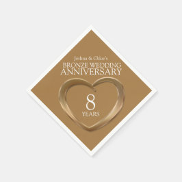 Guardanapo De Papel Bronze 8º Aniversário de Casamento Sinapinos
