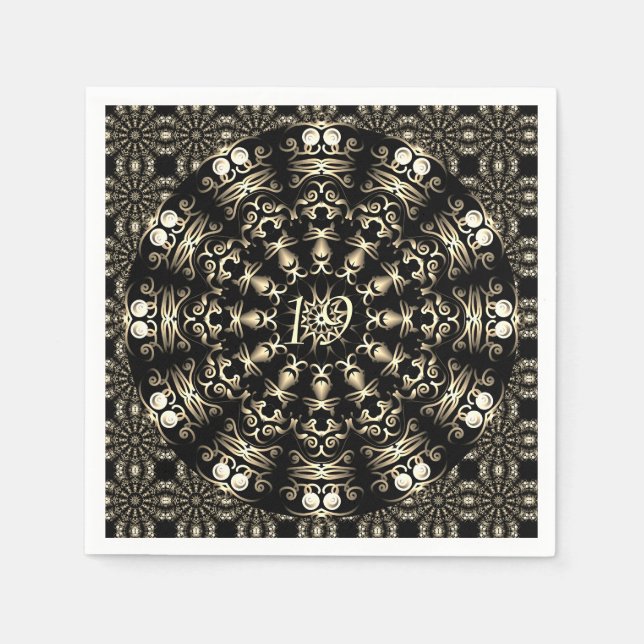 Guardanapo De Papel Bronze do 19º aniversário de casamento (Frente)