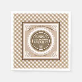 Guardanapo De Papel Brown Buffalo Gingham. Napkins