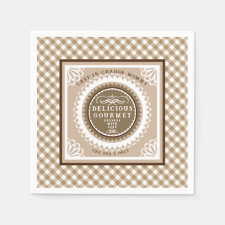Guardanapo De Papel Brown Buffalo Gingham. Napkins