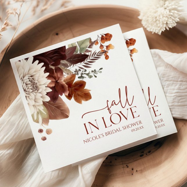 Guardanapo De Papel Brown Burgundy Cai No Chá de panela Floral (Criador carregado)