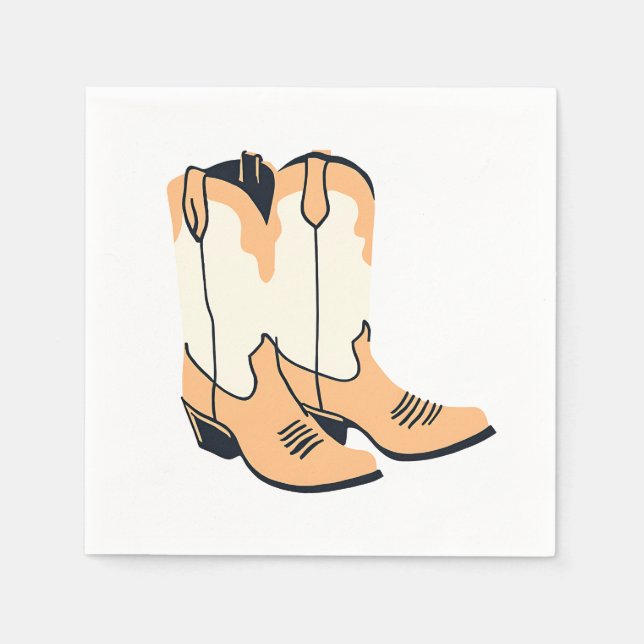 Guardanapo De Papel Brown Cowboy Boots (Frente)