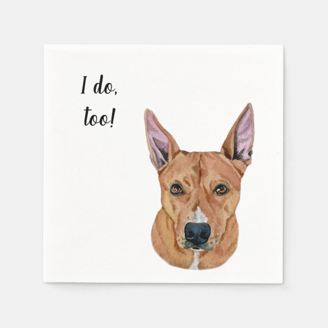 Guardanapo De Papel Brown Dog Custom Cocktail Napkin (Frente)