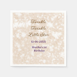 Guardanapo De Papel Brown glitter twinkle twinkle little star birthday