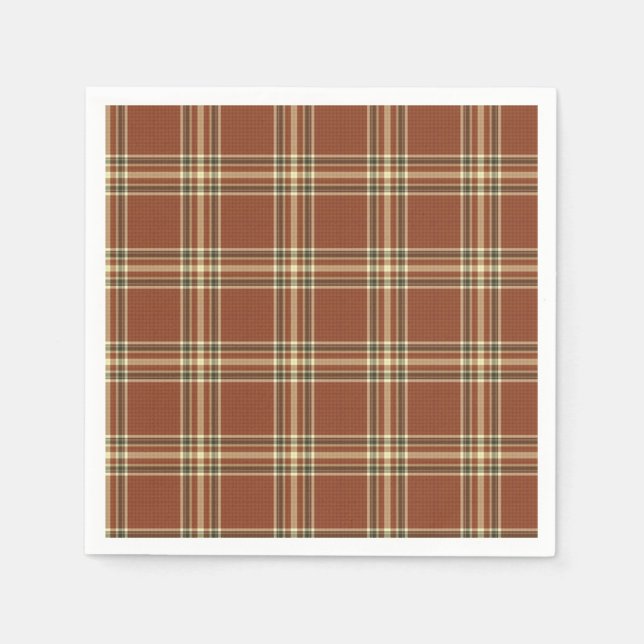 Guardanapo De Papel Brown Tartan Paper Napkins (Frente)