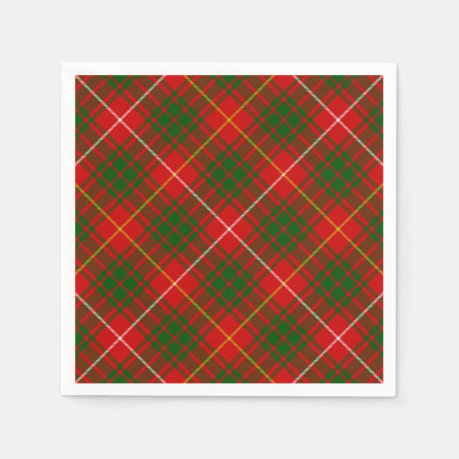 Guardanapo De Papel Bruce tartan xadrez verde (Frente)