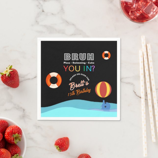 Guardanapo De Papel Bruh Pool Party Birthday  (Insitu)