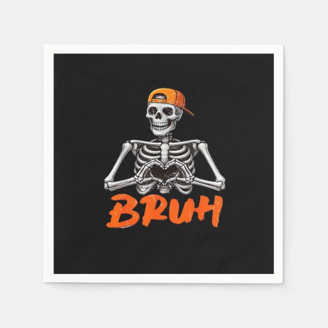 Guardanapo De Papel Bruh Skeleton Halloween Men Cl (Frente)