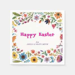 Guardanapo De Papel Brunch & Caça Colorida Floral de Páscoa