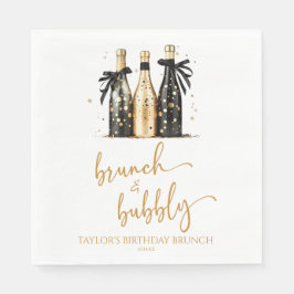 Guardanapo De Papel Brunch e Bubble Champagne Birthday Brunch Party