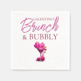 Guardanapo De Papel Brunch e papel borbulhante de Galentine
