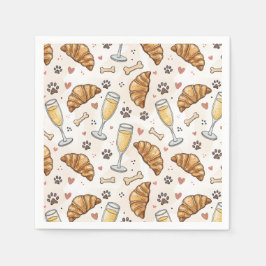 Guardanapo De Papel Brunch & Paws Napkins - Croissants e Mimosas
