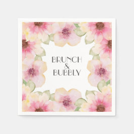 Guardanapo De Papel Brunei Floral Cor-de-Água Rosa e Borracha