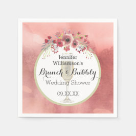 Guardanapo De Papel Brunei Floral Rosa e Chá de casamento Borracha