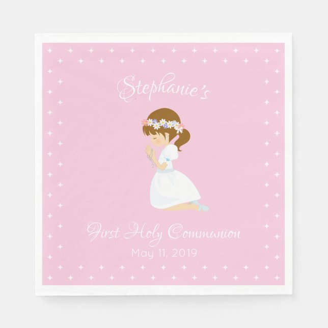 Guardanapo De Papel Brunette Girl Personalizada (Frente)