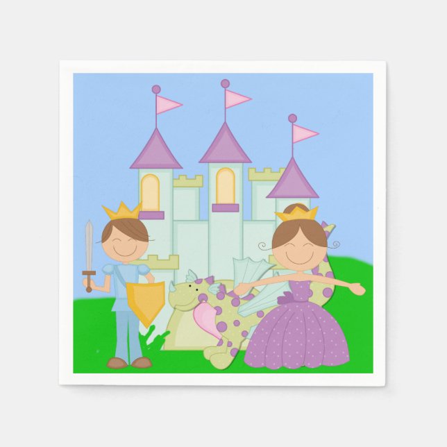 Guardanapo De Papel Brunette Prince e Princess Paper Napkins (Frente)