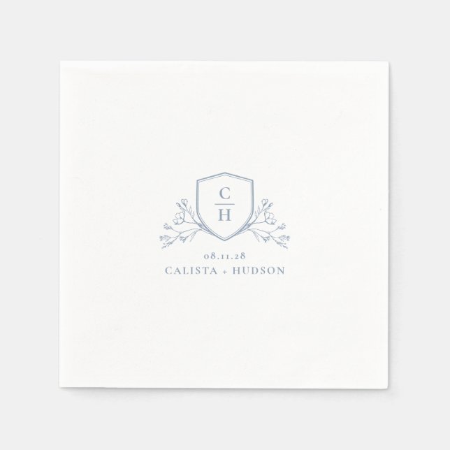 Guardanapo De Papel BRUNSWICK Monogram Crest Wedding (Frente)