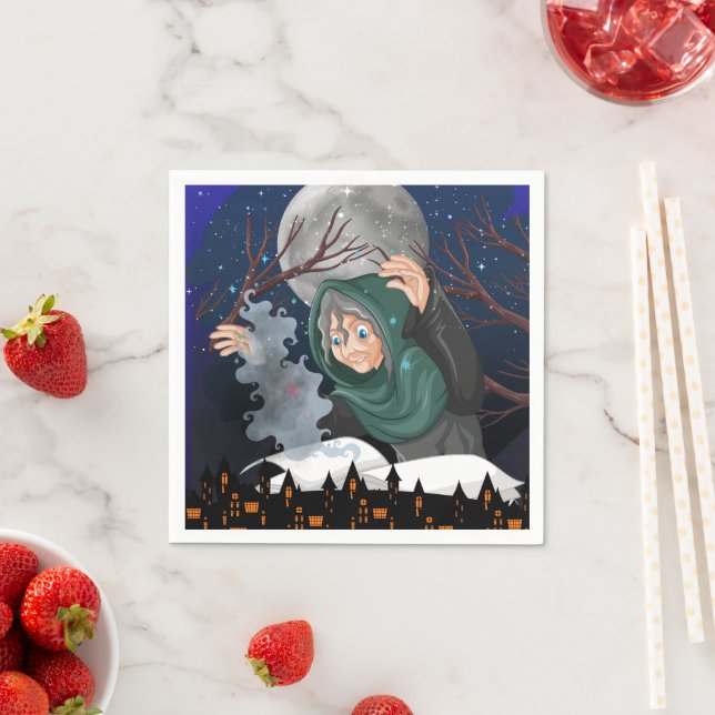 Guardanapo De Papel Bruxa Assustadora & Casa Assombrada Halloween🌙 (Insitu)
