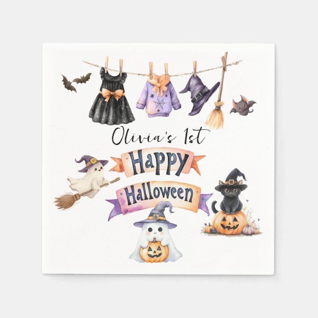 Guardanapo De Papel Bruxa Bonita e Festa Sagrada do Halloween (Frente)