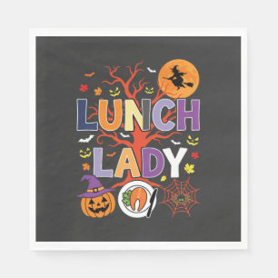 Guardanapo De Papel Bruxa da Cozinha da Senhora do Almoço do Halloween