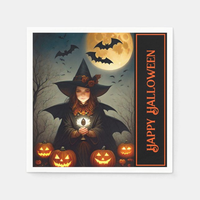 Guardanapo De Papel Bruxa de Lua Completa (Frente)