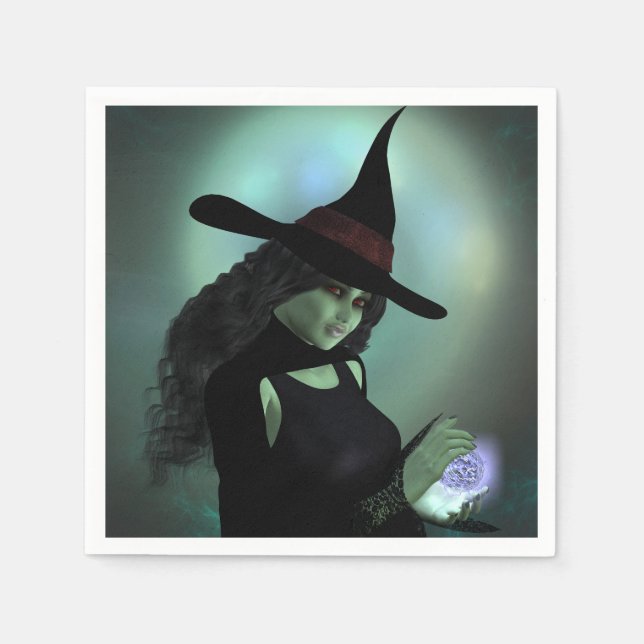 Guardanapo De Papel Bruxa Despertada Castando uma Ortografia (Frente)