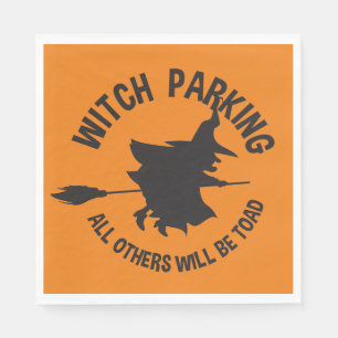 Guardanapo De Papel Bruxa Engraçada Parking Orange Halloween