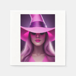 Guardanapo De Papel bruxa rosa