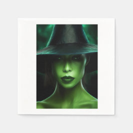 Guardanapo De Papel bruxa verde