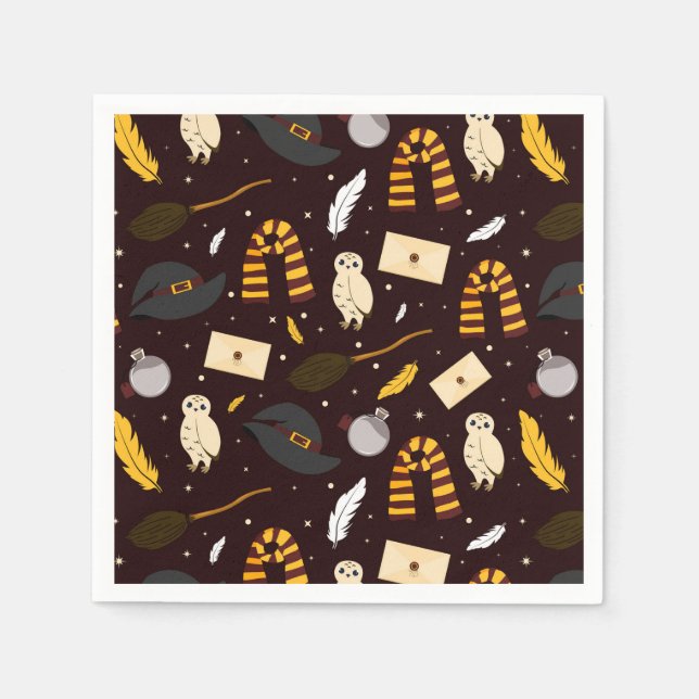 Guardanapo De Papel Bruxas, Assistentes e Padrão Mágico (Frente)