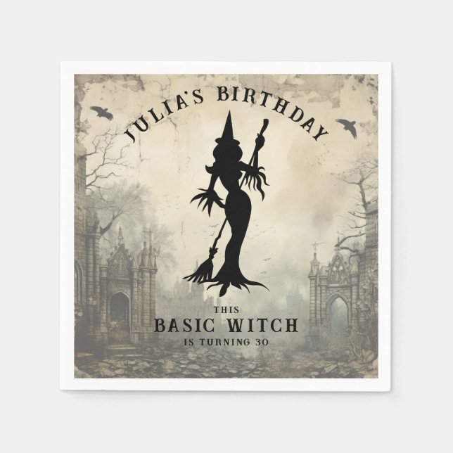 Guardanapo De Papel bruxas modernas do Halloween (Frente)