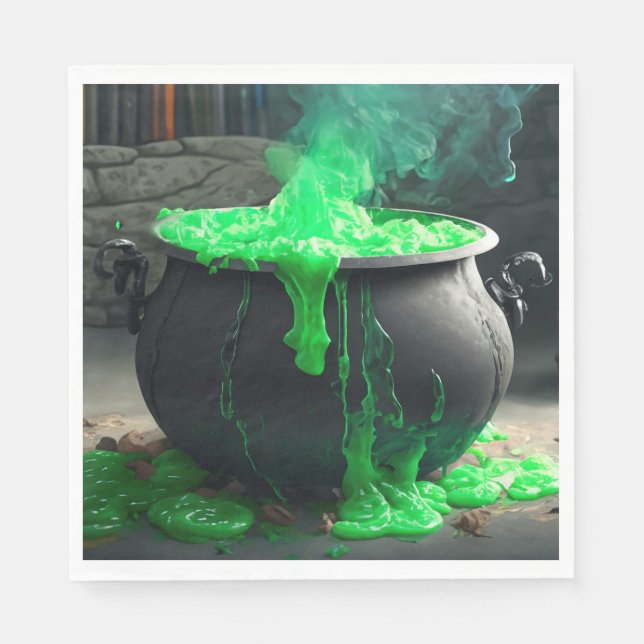 Guardanapo De Papel Bubbling Witch's Cauldron Halloween (Frente)