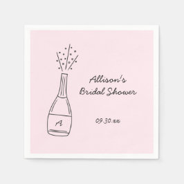 Guardanapo De Papel Bubbly Popping Champagne Bottle Bridal Shower