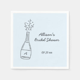 Guardanapo De Papel Bubbly Popping Champagne Bottle Bridal Shower