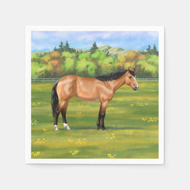 Guardanapo De Papel Buckskin Dun Quarter Horse (Frente)