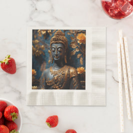 Guardanapo De Papel Buddha Coined Luncheon Ecru Paper Napkins 