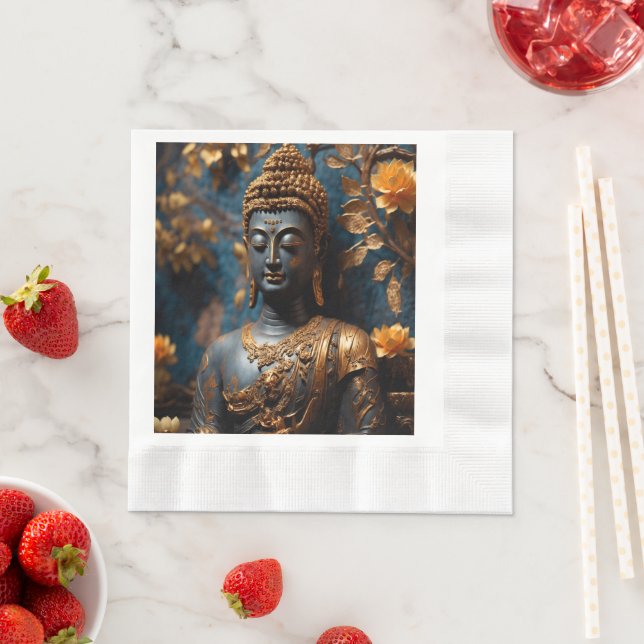 Guardanapo De Papel Buddha Coined Luncheon White Paper Napkins  (Insitu)