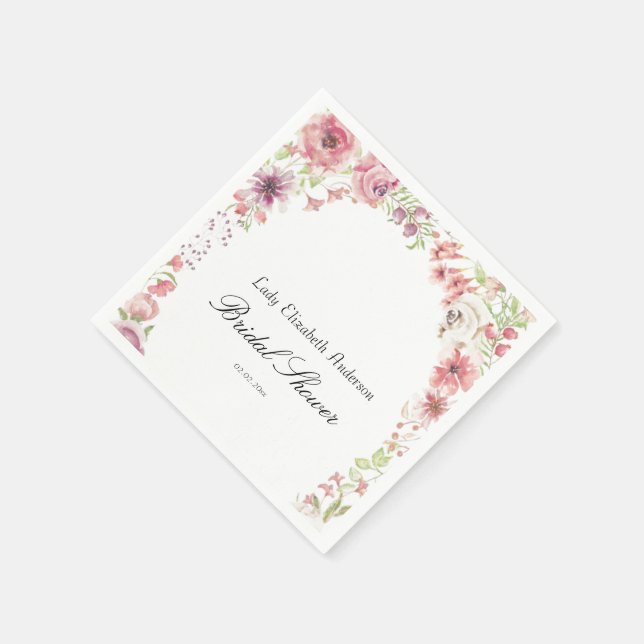 Guardanapo De Papel Budget Purple Florals Bridgerton Bridal Shower (Canto)