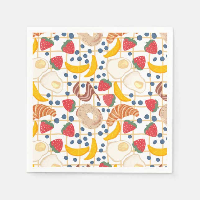 Guardanapo De Papel Buffet de Comida do Breakfast Brunch (Frente)