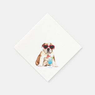 Guardanapo De Papel Buldogue do verão