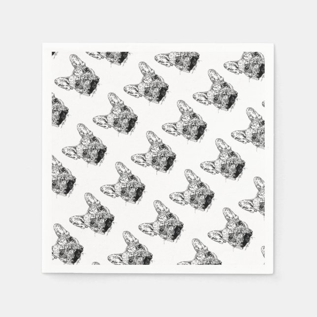 Guardanapo De Papel Buldogue francês (Frente)