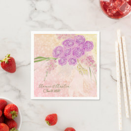Guardanapo De Papel Buleto de laço rosa Coquette pintado à mão
