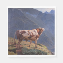 Guardanapo De Papel Bull nos Alpes (por Eugène Burnand)