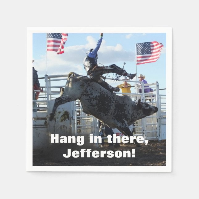 Guardanapo De Papel Bull Rider e Bucking Bull Rodeo (Frente)