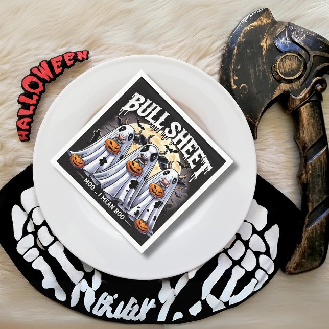 Guardanapo De Papel Bull Sheet moo Funny Bulls Halloween (Bull Sheet moo Funny bulls Halloween Napkins)