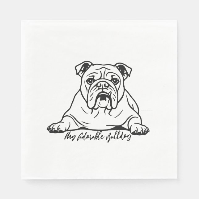 Guardanapo De Papel Bulldog Adorável (Frente)